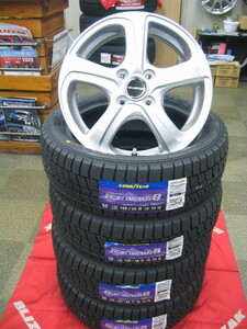 グッドイヤー 国産 スタッドレスタイヤ アイスナビ8 165/55R15 165/55-15 ＆ ホイール 新品 4本 2024年製 送料無料 N-BOX、ワゴンR、ムーヴ