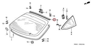 honda Genuine Parts 73229-S6M-000 Rear Windshield Seal acura RSX インテグラ DC5 タイプR ゴソウダンパーツ