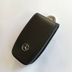 Mercedes-Benz 純正 キーケース ブラック 黒 レザー 革製 ベンツ B66958408 スマートキー リモコン キー カバー ホルダー リング スクエア