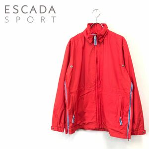 1O2369-F◆ ESCADA SPORT エスカーダスポート ジャケット ジップアップブルゾン バケットハット ◆ sizeS ポリエステル レッド 古着 秋冬