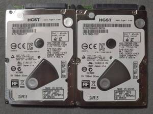 250GB HITACHI HTS545025A7E680 2.5インチ 7mm SATA 二個セット 正常状態ジャンク品