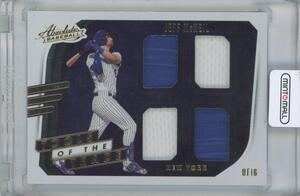 【JEFF McNEIL(New York Mets)】2021 PANINI Absolute Tools of the Trade Quad Swatches 