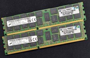 32GB (16GB 2枚組) DDR3L PC3L-12800R DDR3L-1600 REG 2Rx4 240pin ECC Registered Micron サーバー MacPro向け (管:SA6163 x3s