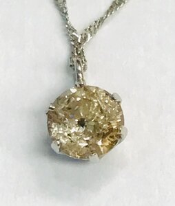 PT850/PT900 一粒ブラウンダイヤネックレス　ダイヤ0.50ct N05　qoj.YKA17