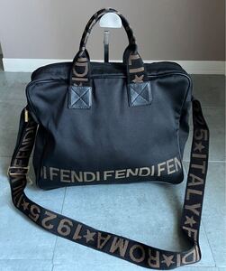 FENDI フェンディ　トートバッグ　ショルダーバッグ　黒　ブラック　オールド　ポーチ付き　