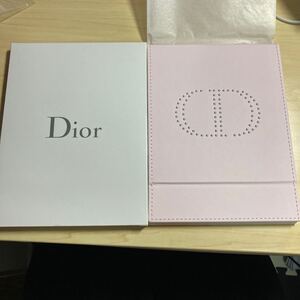 新品未使用　ディオール　スタンドミラー　ピンク　レザー　ストーン　鏡　メイクミラー　化粧小物　デパコス　Christian Dior レディース