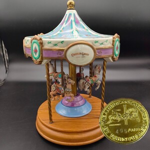 【A0690】ジャンク 回転木馬 オルゴール 1990 Tobin Fraley THE AMERICAN CAROUSEL 限定品495/9500 おもちゃ 置物 傷あり