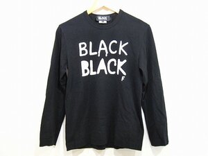 BLACK COMME des GARCONS/ブラック コムデ ギャルソン ロゴプリント 長袖Tシャツ ロンT カットソー ID-T201 メンズ サイズ : S 黒