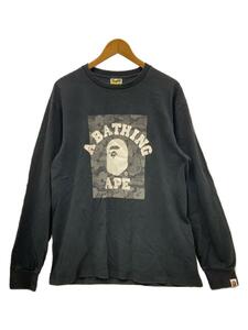 A BATHING APE◆長袖Tシャツ/XL/コットン/BLK/プリント/001LTF801015X