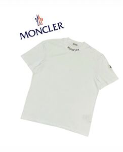 【美品】MONCLER モンクレール 襟ロゴ Tシャツ 半袖 ホワイト メンズ L