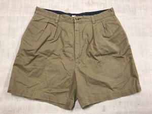 トミーヒルフィガー TOMMY HILFIGER 2タック入り チノ ハーフ ショート パンツ メンズ オールド アメカジ 大きいサイズ XL ベージュ