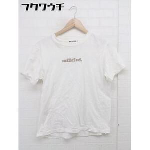 ◇ MILKFED. ミルクフェド ロゴ 半袖 Tシャツ カットソー サイズS アイボリー系 メンズ