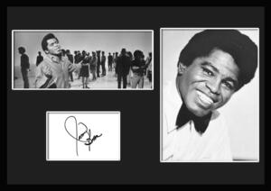 10種類!James Brown/ジェームス・ブラウン/ファンク/ソウル/funksoul/サインプリント&証明書付きフレーム/BW/モノクロ/ディスプレイ(10-3W)