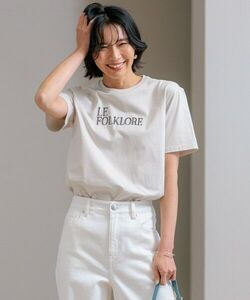 23区◆新品 FOLKLORE ロゴTシャツ ベージュ系 定価9900円 オンワード樫山◆size38