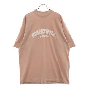 BALENCIAGA バレンシアガ 24SS Vintage Jersey Back Flip Logo T-Shirt バックフリップロゴプリント半袖Tシャツ ピンク 764235 TPVF9