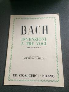♪♪【書き込み】ピアノ楽譜/バッハ 3声のインヴェンション【EDIZIONNI CURCI 】♪♪