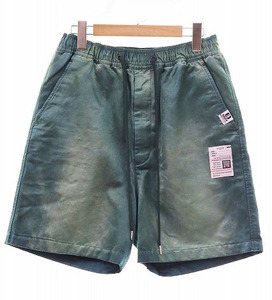 ミハラヤスヒロ MIHARA YASUHIRO 23SS Classic Faded Satin Shorts GREEN J10PT051 クラシック サテン ショーツ グリーン ハーフパンツ2406