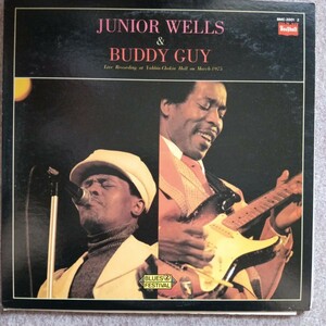 ジュニア・ウェルズ & バディ・ガイ 2枚組レコード 未使用に近い美盤　JUNIOR WELLS& BUDDY GUY　ライブ郵便貯金ホール1975年　プルース