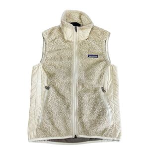 2011年製 patagonia レトロX ボア ベスト WOMEN’S XS ナチュラル フルジップ パーカー ジャケット ロゴ アウトドア パタゴニア 23080