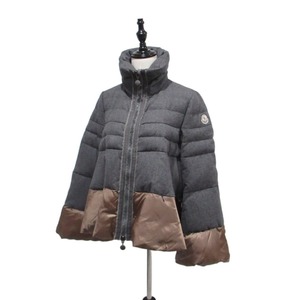 美品 MONCLER×Sacai モンクレールS サカイコラボ MIWAKO ミワコ Aライン フレア ダウンジャケット 1 グレー