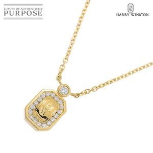 ハリー ウィンストン HARRY WINSTON HW ロゴ ダイヤ ネックレス 41cm K18 YG 750 Diamond Necklace【証明書】 90240887