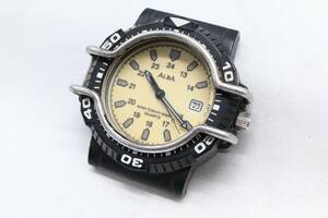 【W151-53】動作品 電池交換済 SEIKO ALBA セイコー アルバ 回転ベゼル 腕時計 フェイスのみ V732-0F50 メンズ【送料全国一律185円】