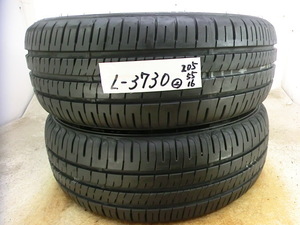 L-3730 溝あり 中古タイヤ ダンロップ ENASAVE EC204 205/55R16 91V (2本)