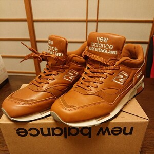 ・新品未使用品　New Balance ニューバランス　M1500TN　27.0cm(D) US9　UK製 英国製 イギリス製 オールレザー TAN ブラウン.送料無料 