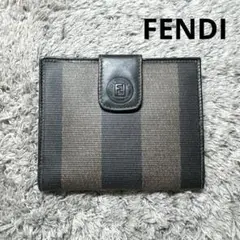 FENDI フェンディ 折り財布 ペカン ストライプ PVC ユニセックス