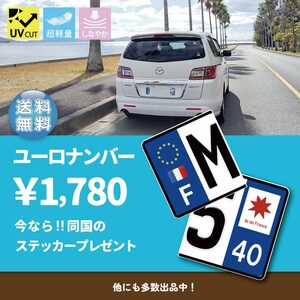 【１セット】　ユーロナンバープレート　　オーダーメイド　選べる文字・選べる素材　　ヨーロッパ車に　高品質　送料無料