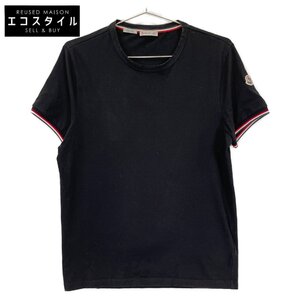 MONCLER モンクレール 21年製 MAGLIA T-SHIRT ブラック S トップス コットン メンズ 中古