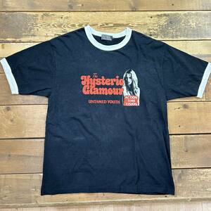 HYSTERIC GLAMOUR / ヒステリックグラマー 半袖リンガーＴシャツ リンガーＴ ブラック メンズ Lサイズ 02231CT17 USED