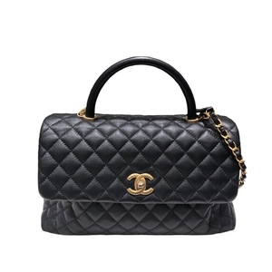 シャネル CHANEL ココハンドル32 AA92992 ブラック ゴールド金具 キャビアスキン ショルダーバッグ レディース 中古