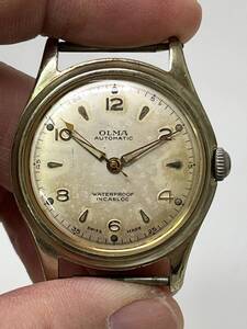 【M138】OLMA オルマ ミリタリー AUTOMATIC SWISS MADE 舶来 3針 年代物 稼働品 メンズ腕時計