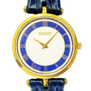 【1円スタート】GUCCI グッチ シェリーライン GP シルバー文字盤 クオーツ メンズ腕時計 ジャンク 352843