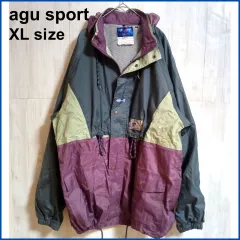 agusport  ナイロンジャケット  XL  古着  ストリート  メンズ  グレー×パープル