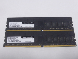 メモリ デスクトップパソコン用 TEAM DDR4-3200 PC4-25600 32GBx2枚 合計64GB 起動確認済みです