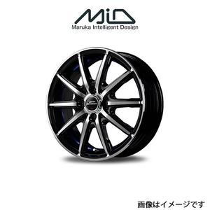 MID シュナイダー SX 2 アルミホイール 4本 スクラムワゴン DG17W(12×3.5B 4-100 INSET42 ブラック/ブルー)SCHNEIDER