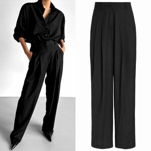 新品 The Frankie Shop フランキーショップ GELSO PLEATED TROUSERS 2プリーツ ハイウエスト ストレート パンツ スラックス BLACK