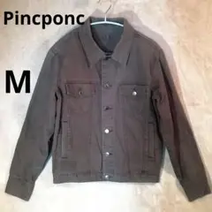 Pincponc ピンクポンク カラー デニムジャケット ダークブラウン M