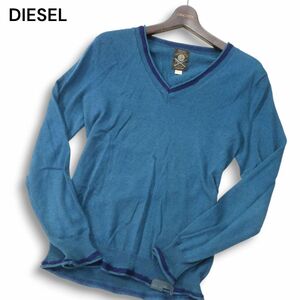 DIESEL ディーゼル 秋冬 コットン&ウール★ Vネック スリム ニット セーター Sz.S　メンズ　I4T02655_8#K