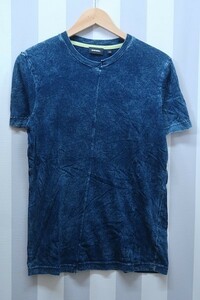 at1638/ディーゼル ウォッシュ加工半袖インディゴクルーネックTシャツ DIESEL 送料200円 