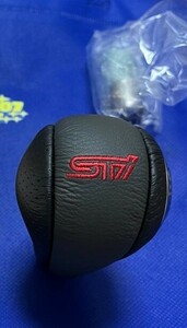 新品 未使用 スバル 純正 ステラ STI R1 R2 シフトノブ AT用 STIロゴ入り 黒革 RJ1 RJ2 RC1 RC2 RN1 RN2