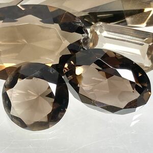 1円〜!!◯天然スモーキークォーツおまとめ201.5ct◯n ルース 裸石 宝石 ジュエリー jewelry smoky quartz w4 97