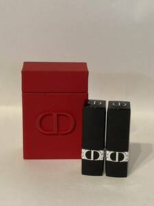 I4E317◆新古品◆ クリスチャン ディオール Christian Dior ルージュ ディオール 999V ベルベット 999S サテン 口紅 2本セット