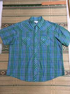 Wrangler ラングラー WRANCHER SHIRTS 表記2X ウエスタンシャツ バングラデシュ製 チェック 緑青ベース 希少 レア 廃盤 人気 アメカジ