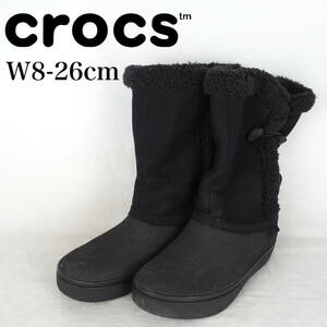 EB4890*crocs*クロックス*レディースブーツ*W8-26cm*黒