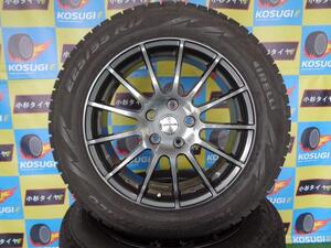 BMW　X1　225/55R17　17インチ　ピレリ　アイスアシンメトリコ　7J-17　アーヴィンF01　中古スタッドレスセット　4本セット