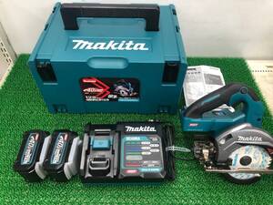 【中古品】★makita(マキタ) 40v 125㎜充電式マルノコ 青(2.5Ah バッテリx2/充電器/ケース) HS005GRDX　IT3IQFBL2MKE