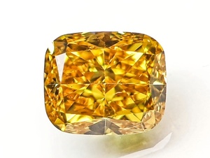 【100円～】VS2！0.314ct 天然ダイヤ Fancy Deep Orangy Yellow (ナチュラルカラー) X